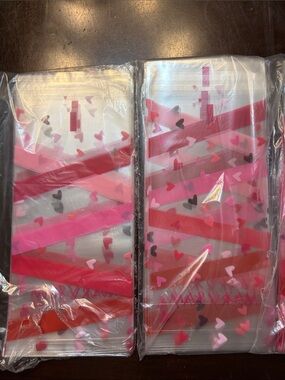 Mary Kay Heart Print Clear Bags - Pink & Red